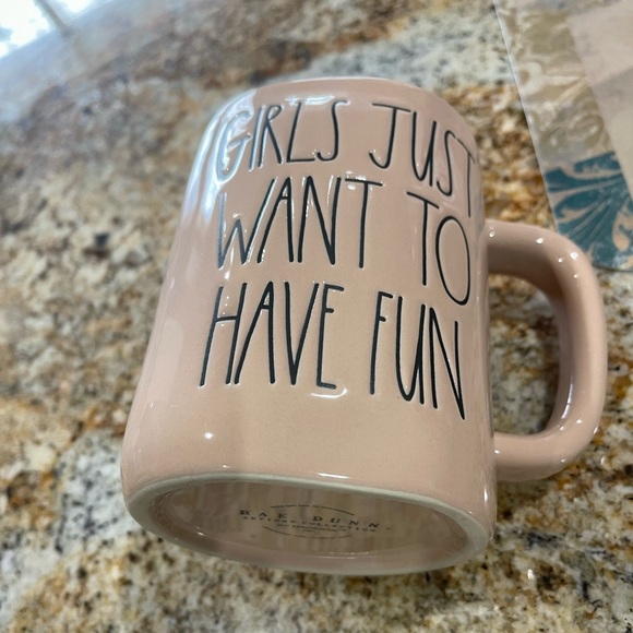 Rae Dunn New rose color cup says girls just wanna have fun - Picture 3 of 4